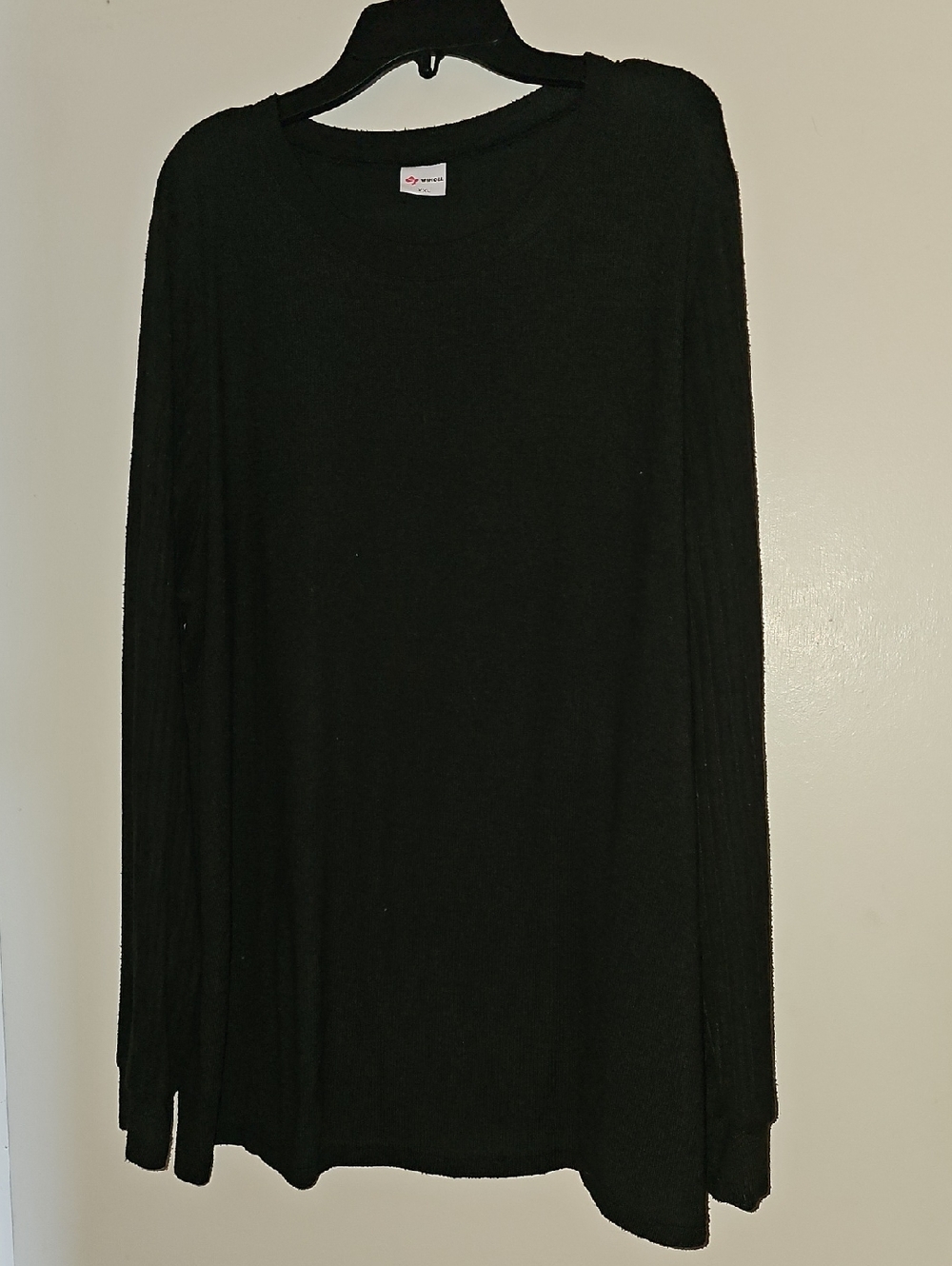Women's Black Crewneck Sweater - Lightweight Long Sleeve